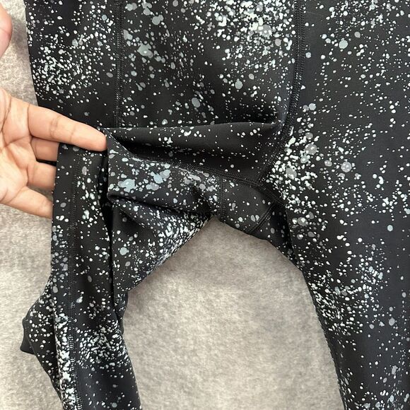 Title Nine Legging Womens Medium Black White Grey Splatter Print Pullon Stretch - Picture 5 of 10